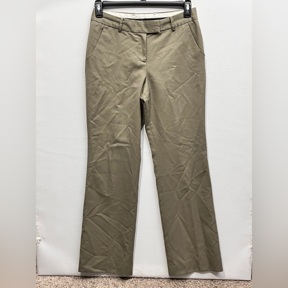 Anne Klein Suit Olive Green Wool Blend Mid Rise Trousers Sz 4